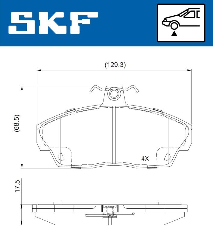 Jogo de 4 pastilhas de travão SKF ref. VKBP 80711